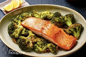 Lemon Broccoli and Salmon Bake