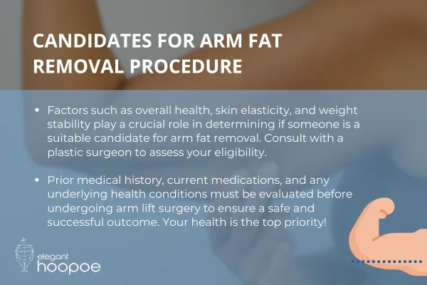 Candidates for Arm fat removal Procedure