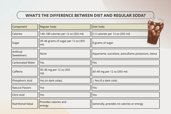 What's the difference between diet and regular soda?