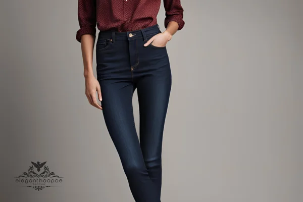 High-waisted dark skinny jeans