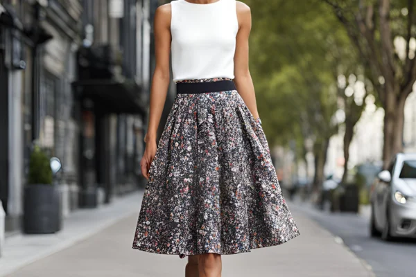 skirts or dresses that hit either above the knee or mid-calf to