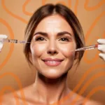 woman getting gel injection on her cheeks for rejuvenation