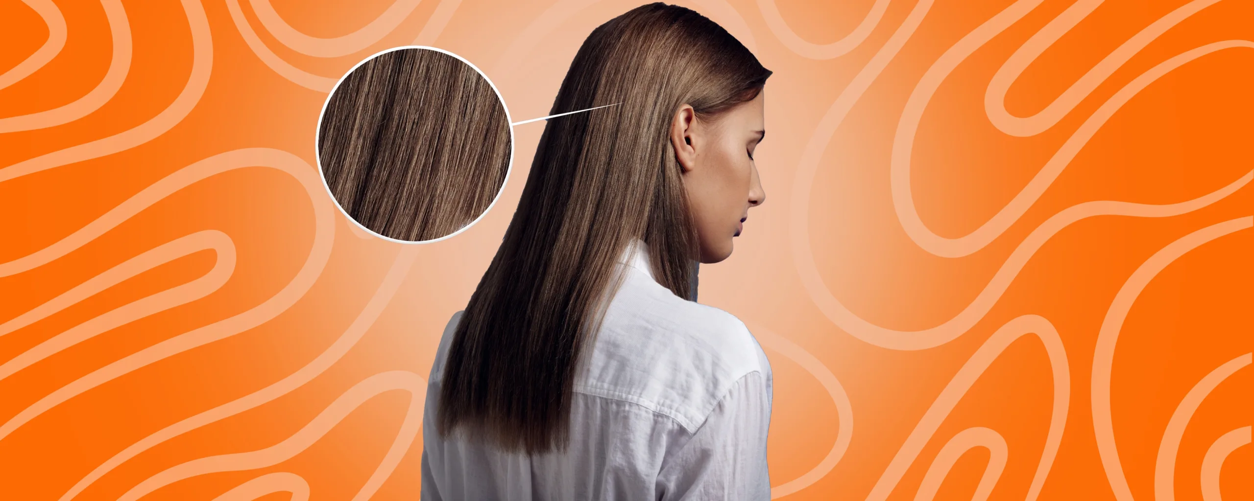 Close-up of healthy straight brown hair on a woman's head, highlighting hair texture for Botox and hair loss discussion.