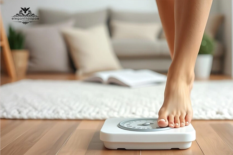 Close-up of bare foot on a digital bathroom scale symbolising regular BMI checks for healthy weight management.