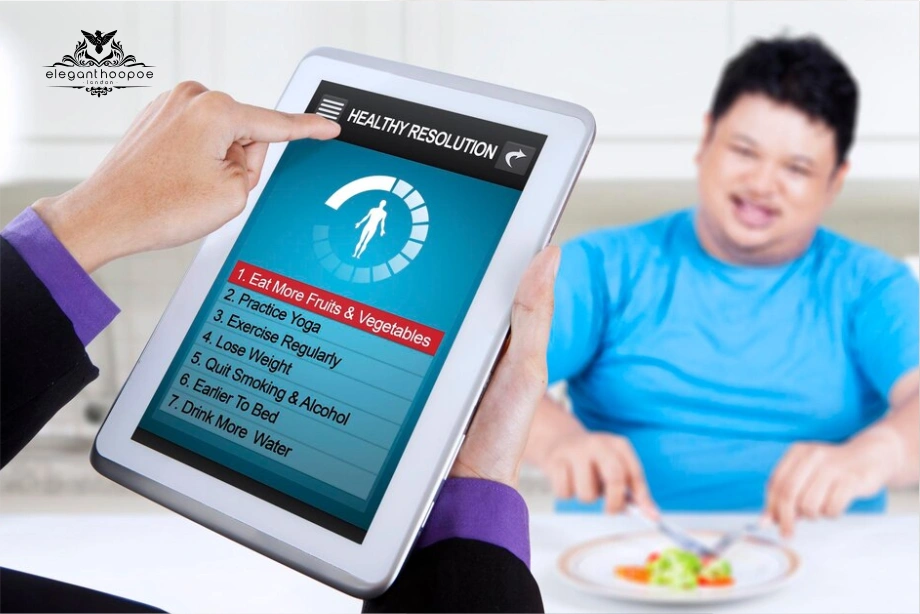 Tablet list of healthy habits to manage weight